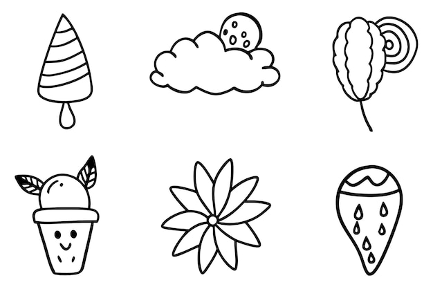 una colección de imágenes de nubes y flores