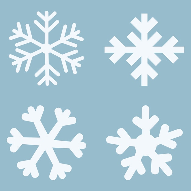 colección de imágenes prediseñadas de copo de nieve vectorial