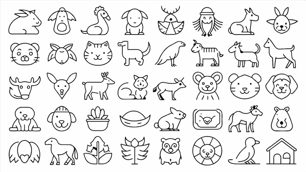 una colección de imágenes que incluyen animales, pájaros y aves