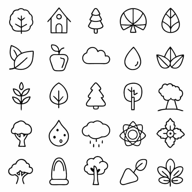 una colección de imágenes que incluyen un árbol una casa y un árbol