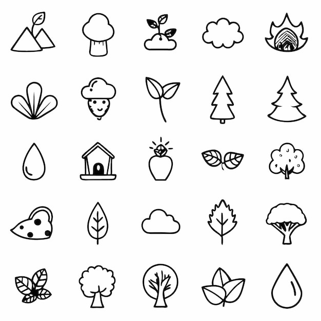 una colección de imágenes que incluyen un árbol una casa y un árbol