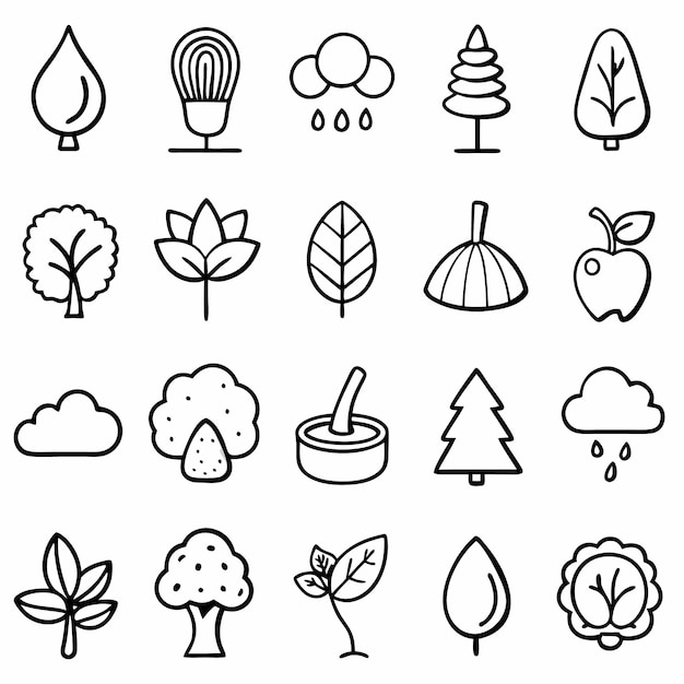 una colección de imágenes que incluyen árboles, plantas y árboles