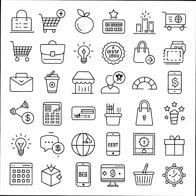 una colección de imágenes que incluyen una bolsa de compras una bolsa de tiendas y una bolsa de ventas