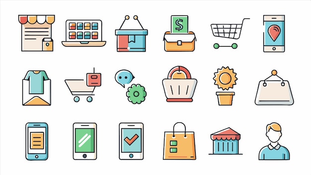 una colección de imágenes que incluyen un carrito de compras un carrillo de compras y un carro de compras