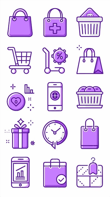 una colección de imágenes que incluyen un carrito de compras un carrillo de compras y un carro de compras