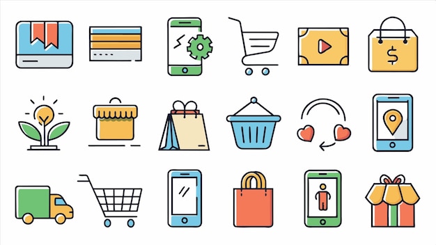 una colección de imágenes que incluyen un carrito de compras un carrillo de compras y un carro de compras
