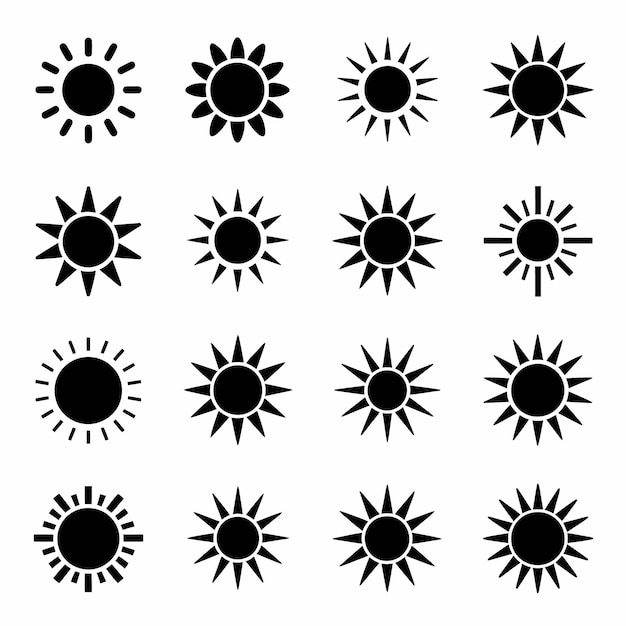 una colección de imágenes del sol con las palabras sol y sol en ellas