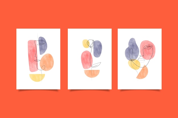 colección de impresión de arte de pared de arte de línea moderna abstracta