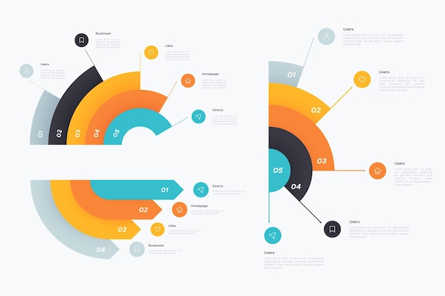 Colección de infografía radial