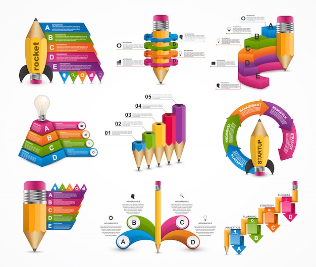 Colección de infografías. elementos de diseño.