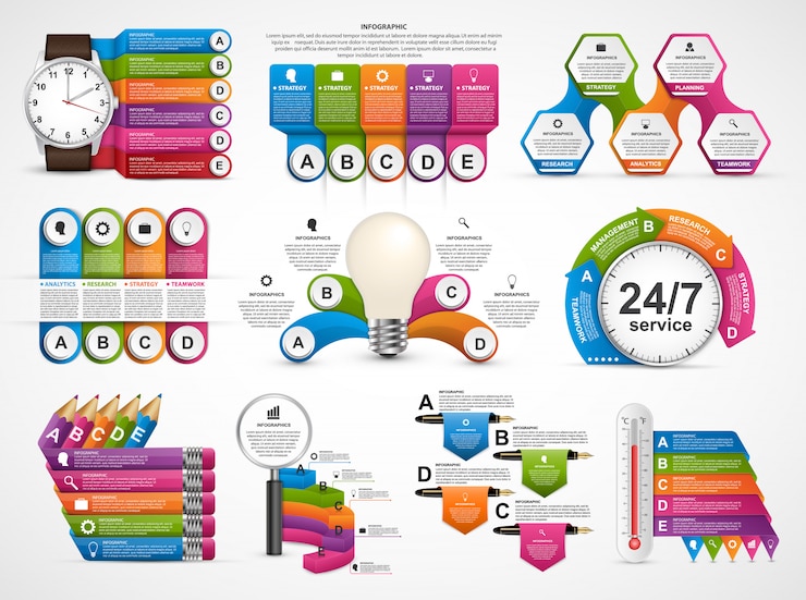 Vector colección de infografías.