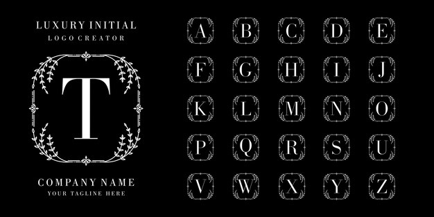 Colección inicial diseño de logotipo ornamental