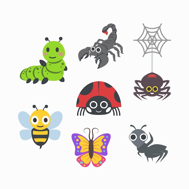 Colección de insectos de dibujo