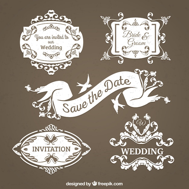 Colección de insignias de boda antigüas