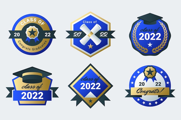 Vector colección de insignias de clase degradada de 2022