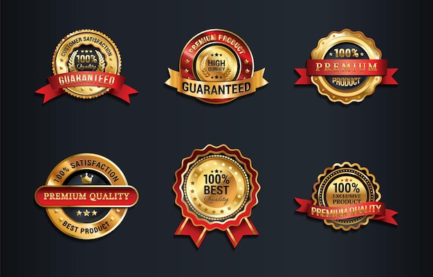 Colección de insignias de confianza dorada