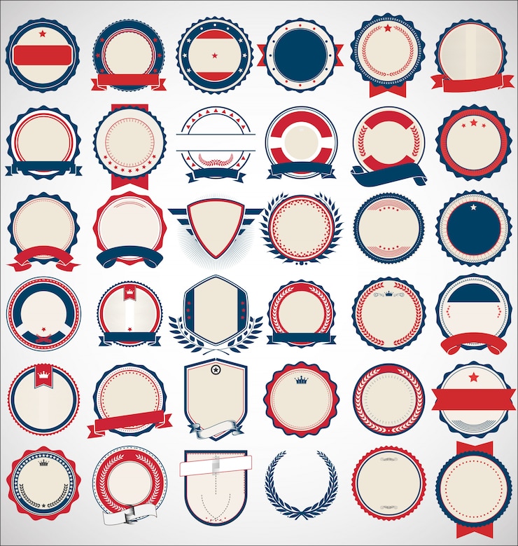 Vector colección de insignias y etiquetas.
