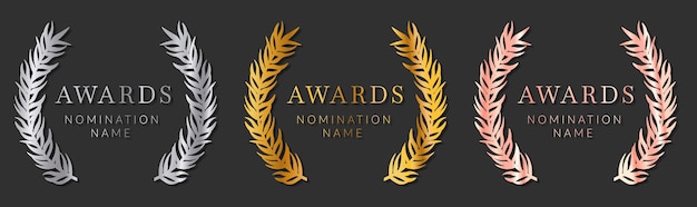 Colección insignias metálicas para nominados awardas