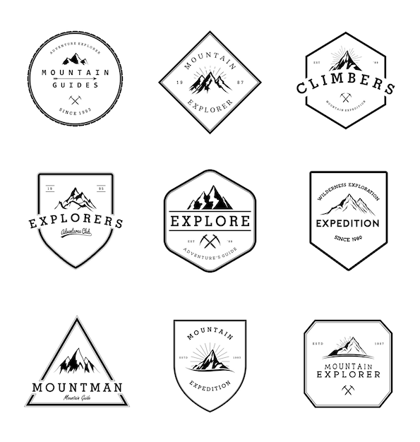 Colección de insignias de mountain adventure