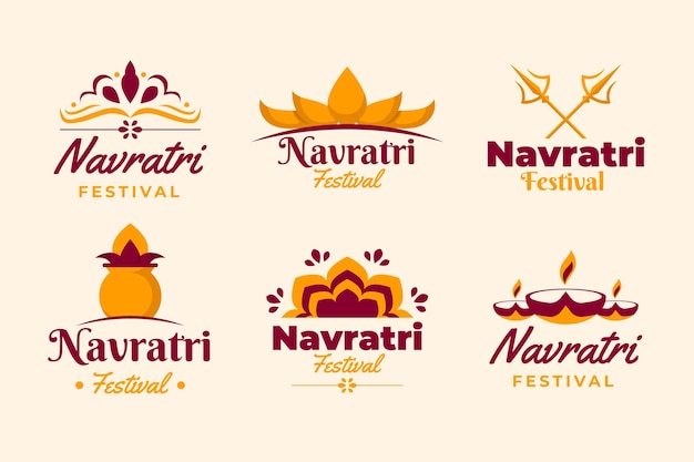 Vector colección de insignias navratri