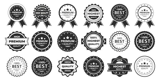 Colección de insignias de primera calidad Etiqueta negra de mejor calidad Etiquetas de la más alta calidad