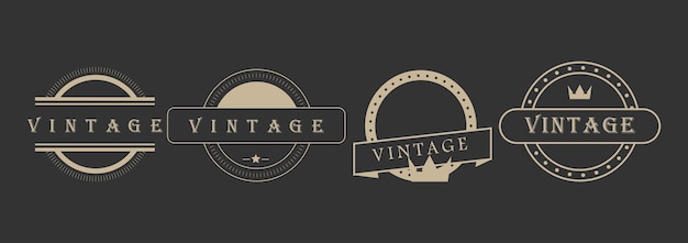 Colección de insignias retro vintage con elementos de diseño clásico