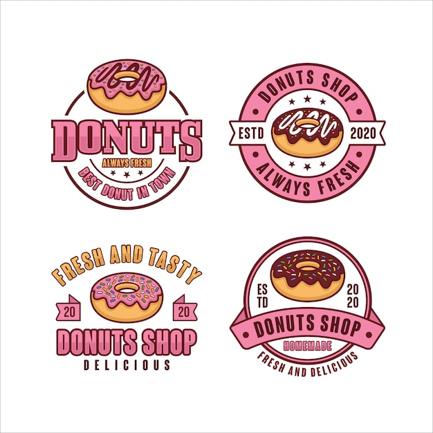 Colección de insignias de tienda de donas