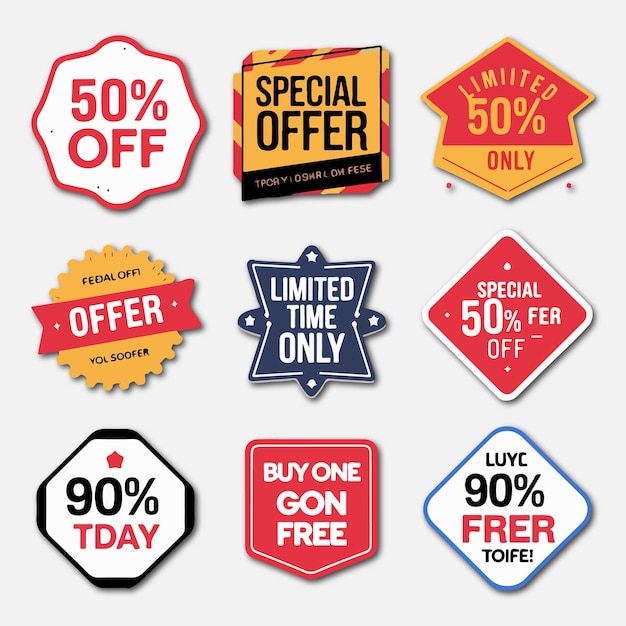 Colección de insignias de venta plana generada por ai