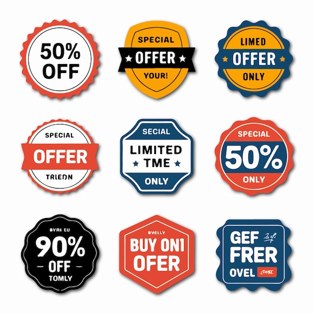 Colección de insignias de venta plana generada por ai