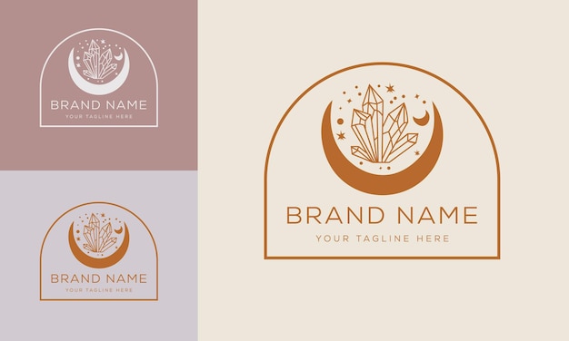 Colección de inspiración para el diseño del logotipo de la luna natural