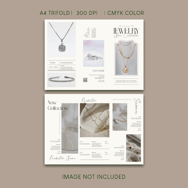 Colección de joyas folleto triplo