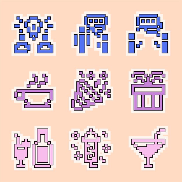Colección de juegos de fiesta retro de 8 bits