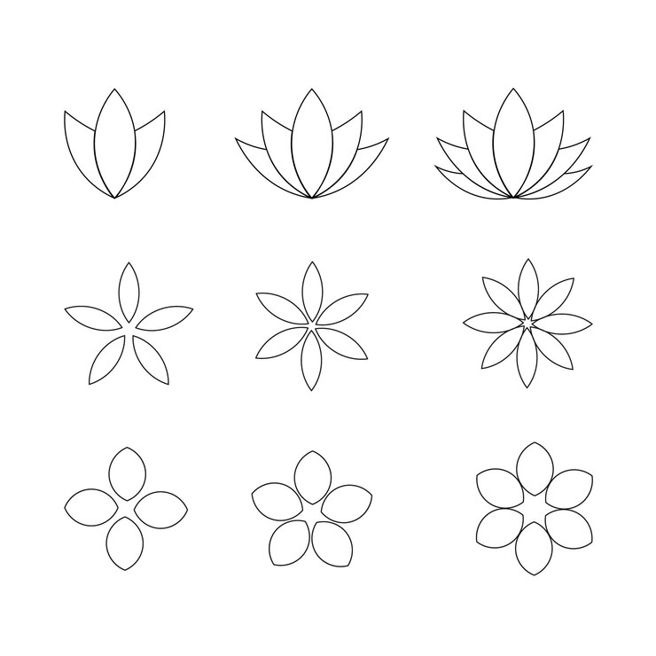 Colección de juegos de flores