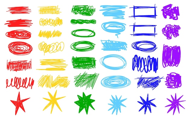 Colección de juegos de Grunge comic scribble doodle