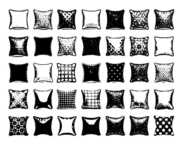 Vector colección de juegos de iconos sequin pillow line art 50