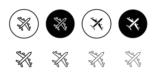 Colección de juegos de relleno plano de Airplane Icon