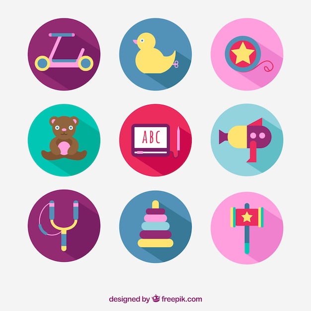 Colección de juguetes de colores