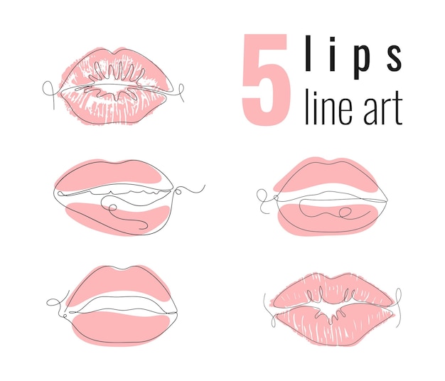 Colección de Labios en estilo One Line