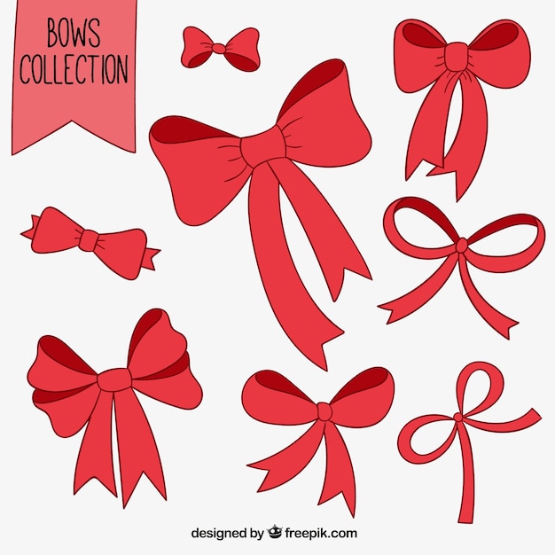 Colección de lazos rojos