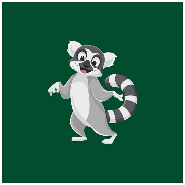 Colección de lémures exóticos lindos y divertidos aislados sobre un fondo blanco Conjunto de adorables animales tropicales o primates Ilustración vectorial colorida de dibujos animados planos