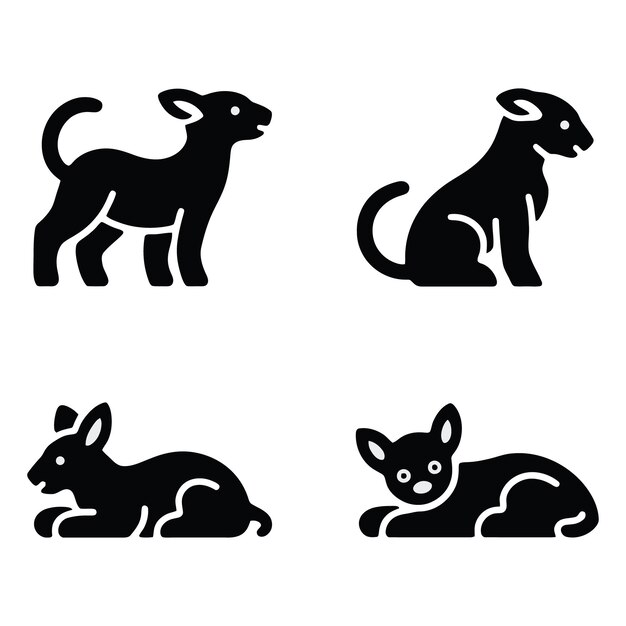 Colección de leones de dibujos animados en varias poses