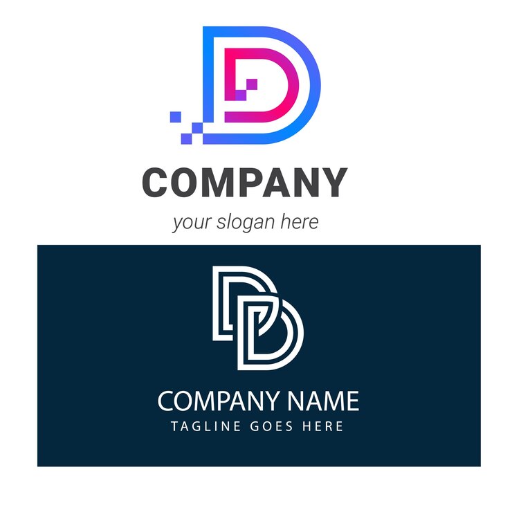 Vector colección de la letra d de la tecnología plantilla de diseño del logotipo símbolo de iniciales para la creación de empresas arti
