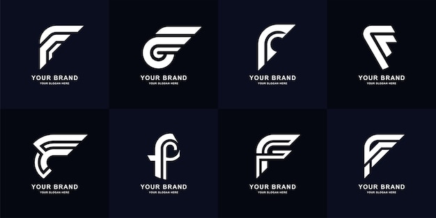 Colección letra F o FF diseño de logotipo de monograma