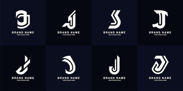 Colección letra j o diseño de logotipo de monograma jj