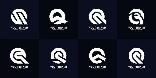 Colección letra q monograma diseño de logotipo