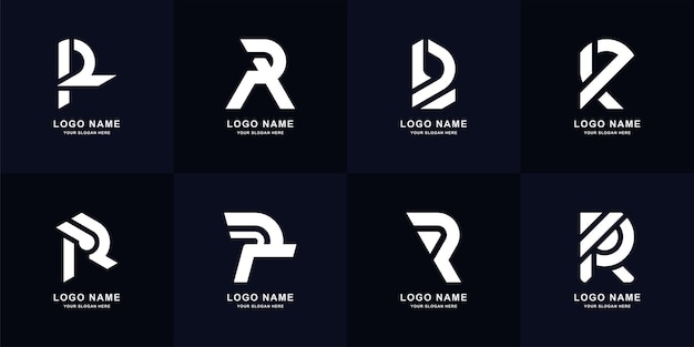 Colección letra R monograma diseño de logotipo