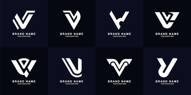 Colección letra V diseño de logotipo de monograma
