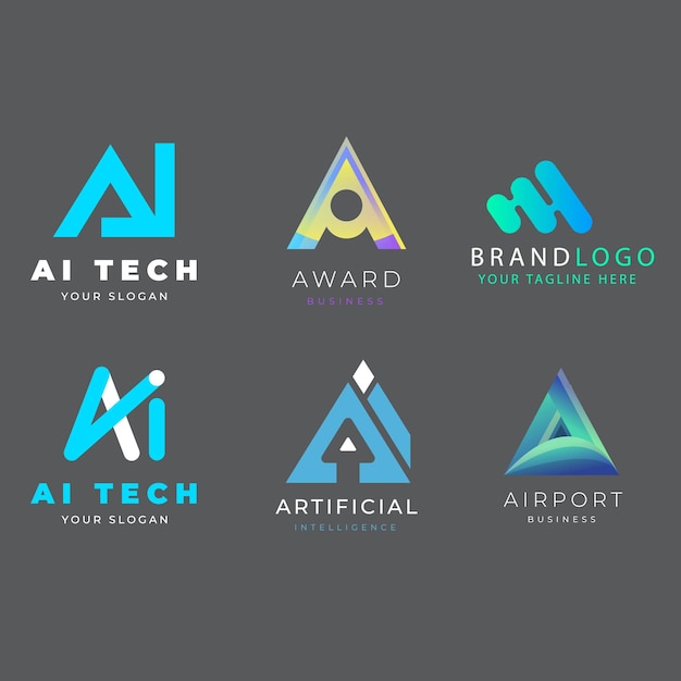 Colección de letras creativas Diseño de logotipo de IA Diseño de íconos vectoriales abstractos Ilustración