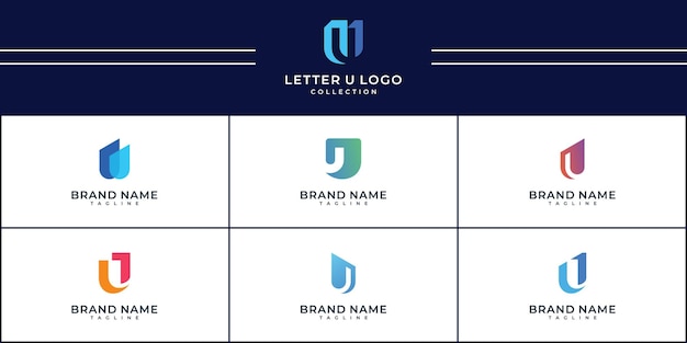colección de letras diseño de logotipo U moderno diseño de monograma creativo plantilla de logotipo