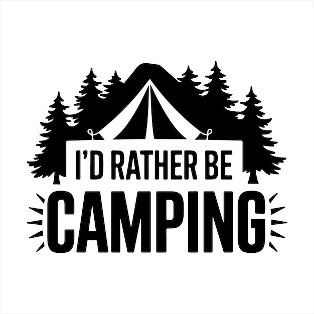 Colección de letras de diseño SVG para camping